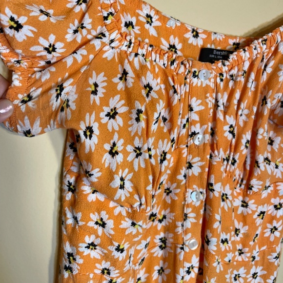 Bershka Orange and white Floral Dress - Picture 4 of 8